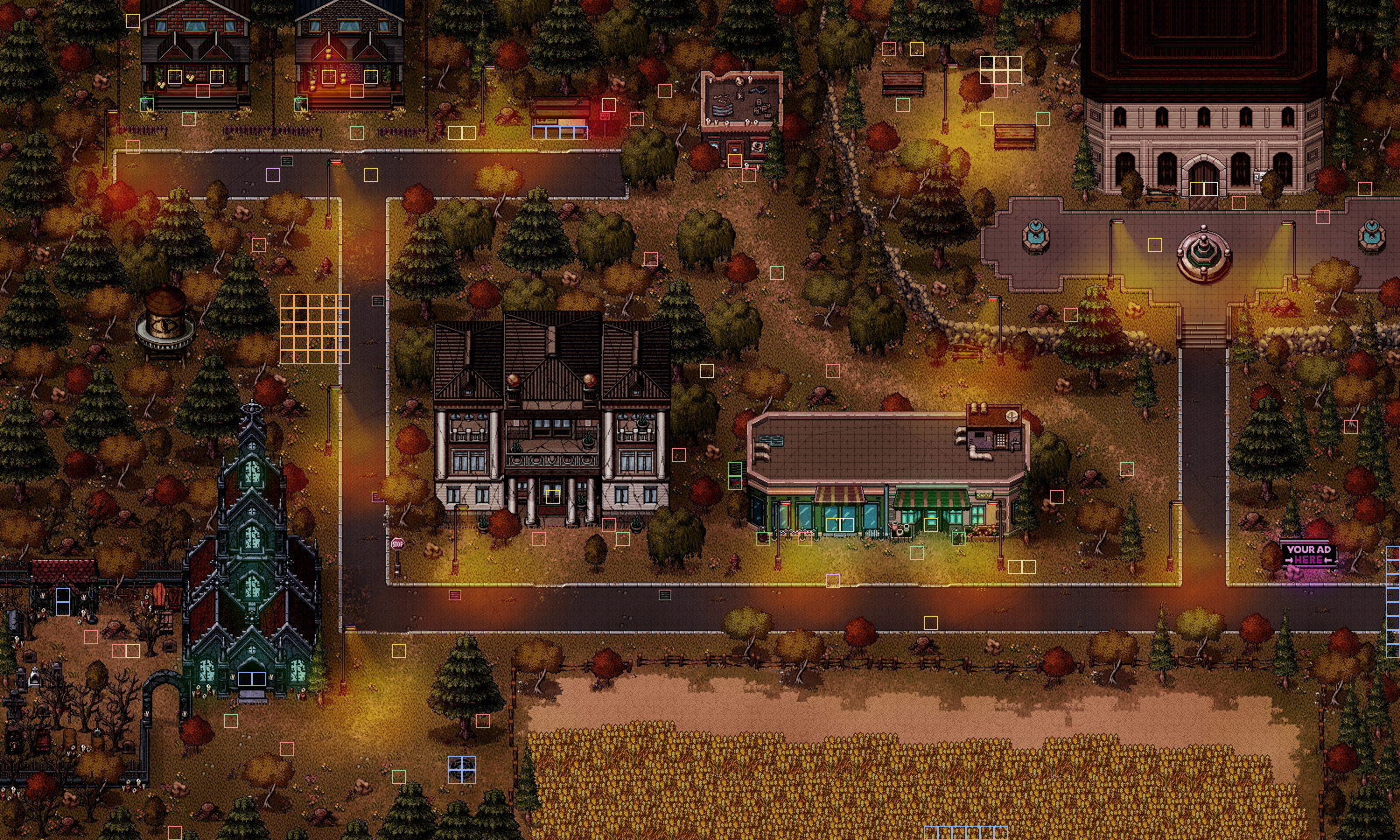 Town interactable tiles