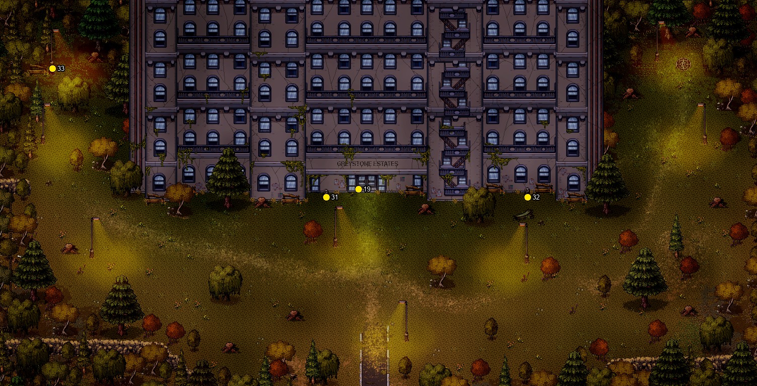 Numbered search positions in Town