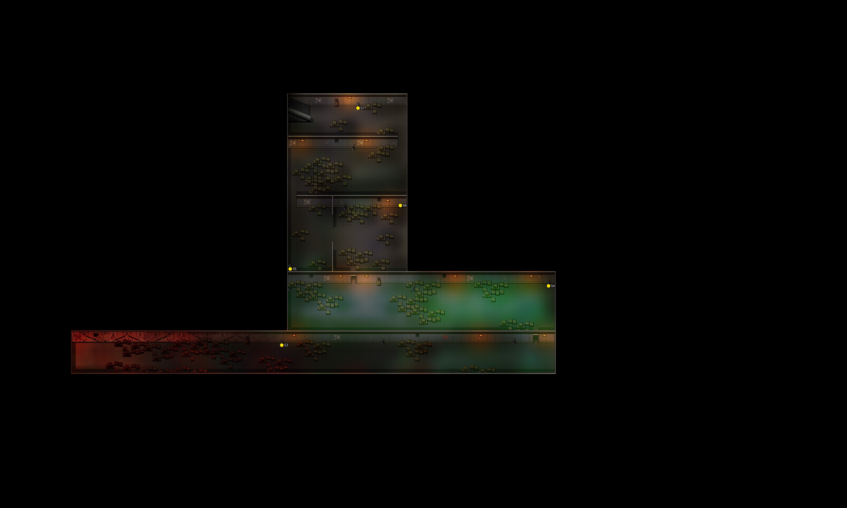 Numbered search positions in Basement