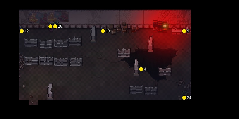Numbered search positions in Empty Shop