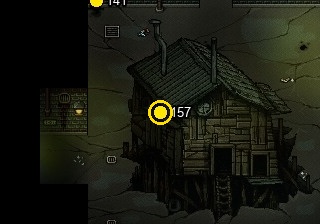 As you stand behind the old house, you can hear a creaking sound coming from above...; highlighted search position