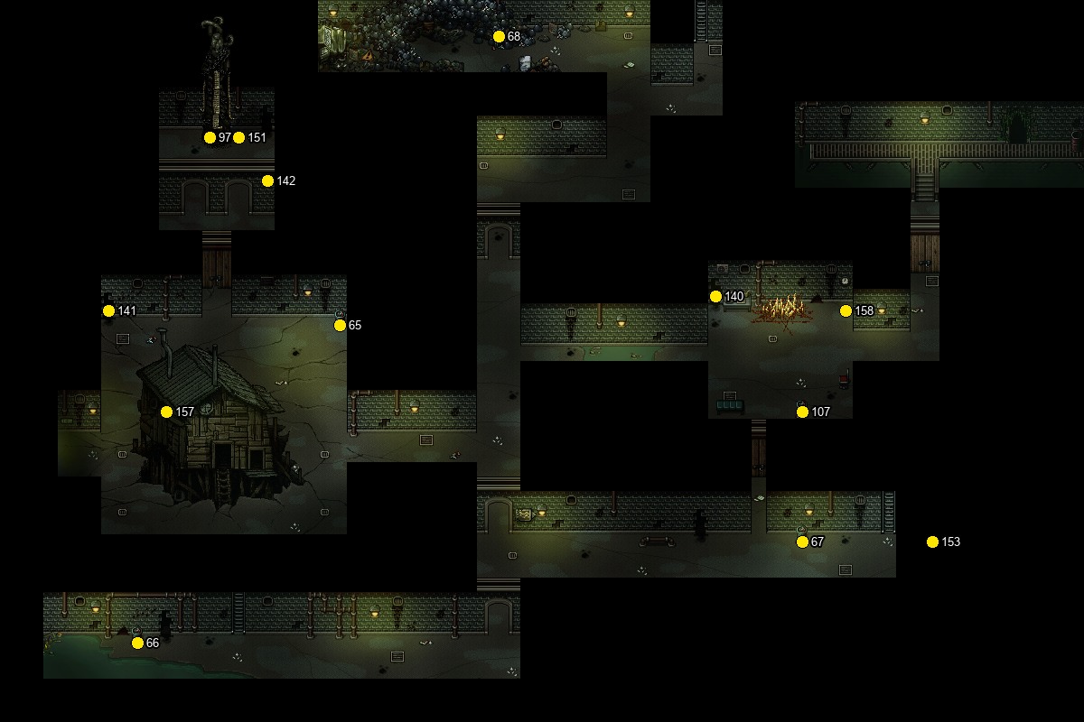 Numbered search positions in Sewers F1