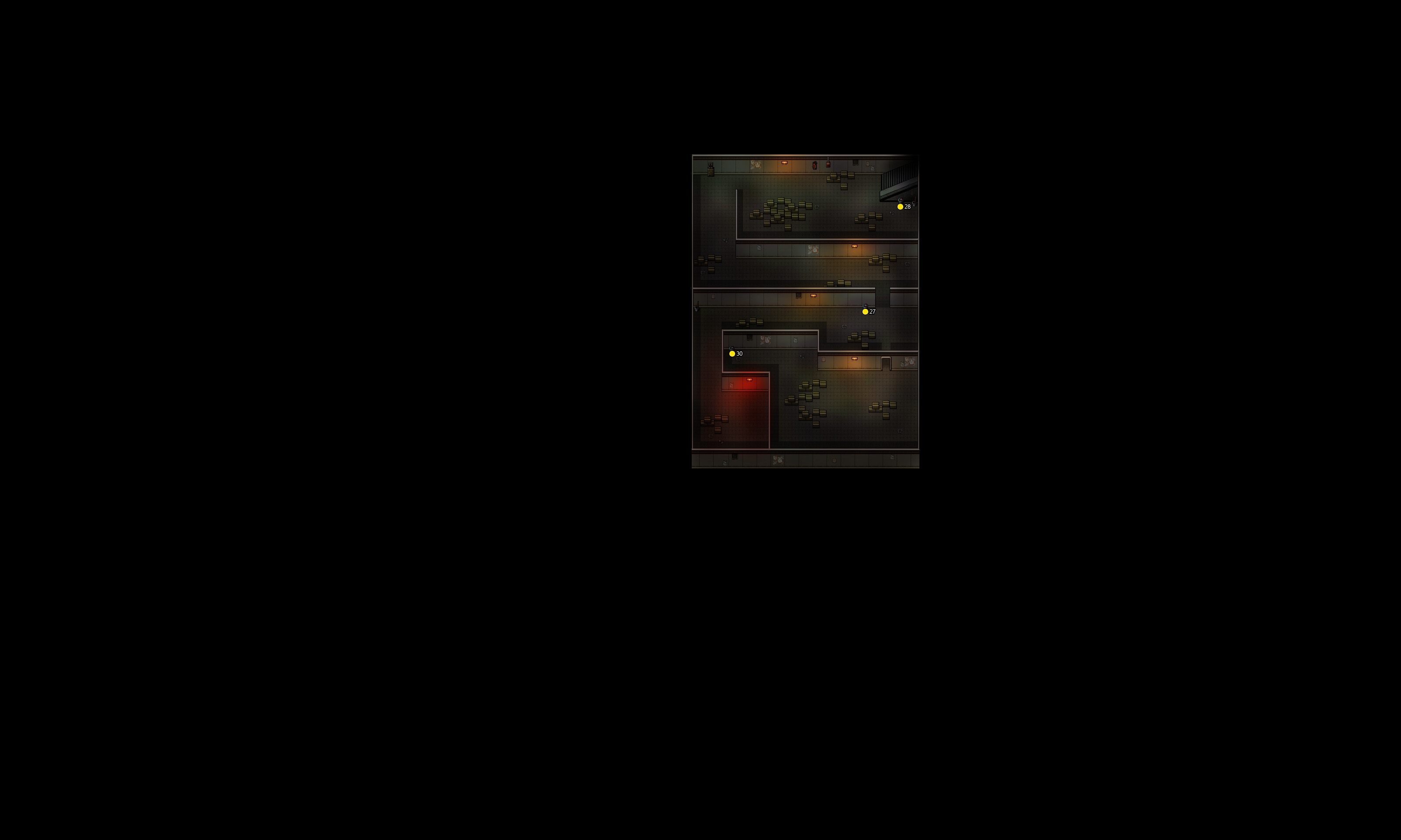 Numbered search positions in Basement