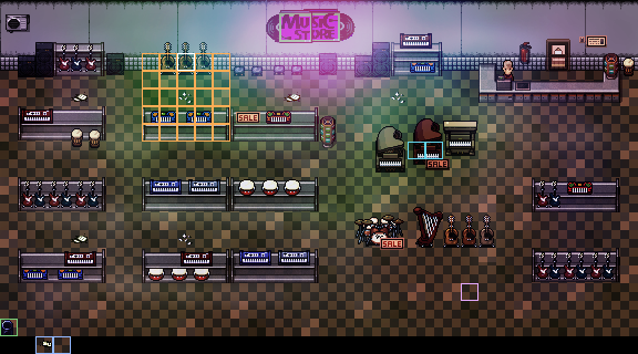 Music Store interactable tiles